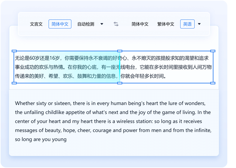 文字翻译功能示例图片